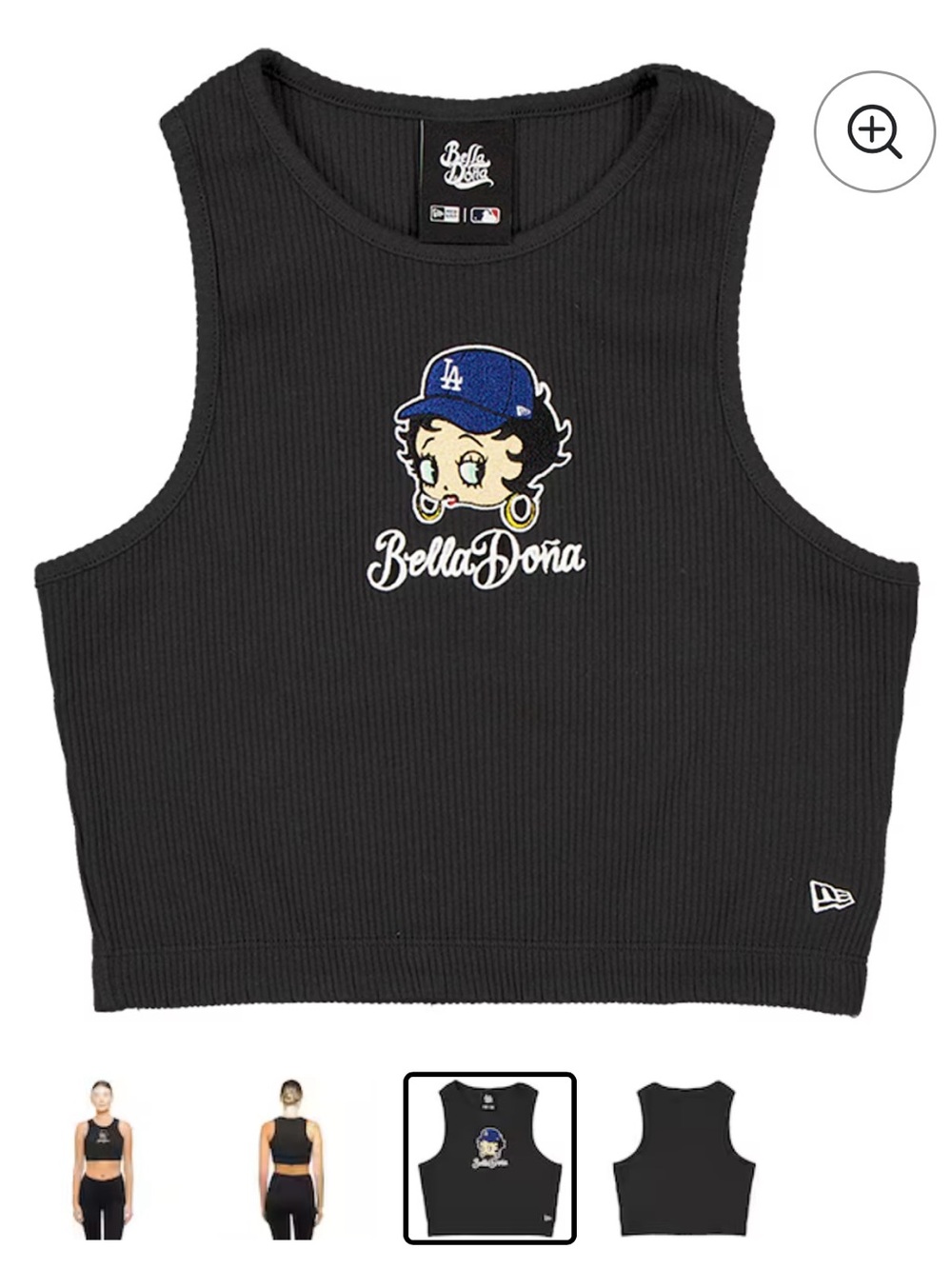 Los Angeles Dodgers New Era x Bella Doña Black Betty Boop Crop Top